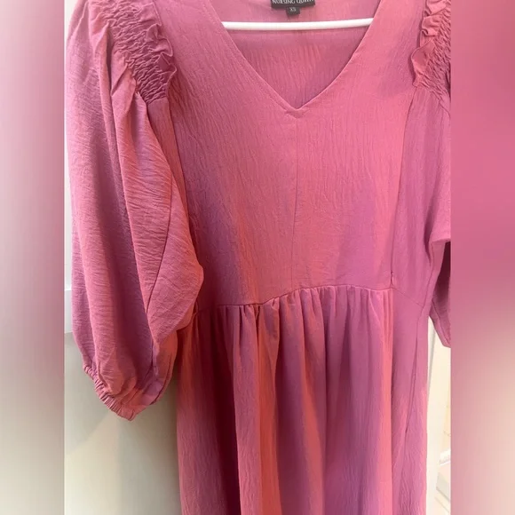 Nursing Queen Midi-Length Nursing Dress- Vintage Rose 2.0 - XS (2/4) Pink - Picture 3 of 9